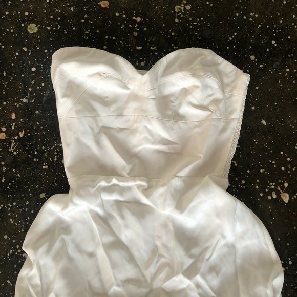 Amanda Uprichard Amalia Gown Ivory White Silk L - Picture 5 of 6